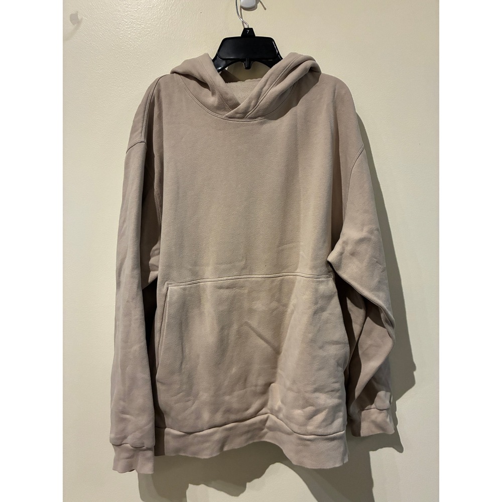 Lululemon Steady State Hoodie‎ Pullover Tan Beige Fleece Sweatshirt Men's XL